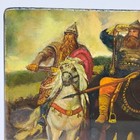 Restored Vintage Russian Lacquer Box Fedoskino Wariors 1950ss Hand Made In Ussr 