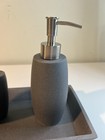 Resin Three-piece Bath  Accessories Set Gray Toothbrush Holder Soap Dispenser