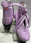 Girls Roller Skates Size 32 Quad Roller Skates Pink Purple With Clear Wheels