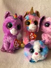 Lot Of 7 Ty Beanie Boos All New With Tags Fudge Cassidy Fantasia Kiki Cleo Eva