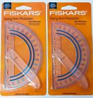 Fiskars 12-95400j Swing Arm Protractor Plastic Clear 6  Assorted Text Color 2pcs