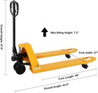 Hand Pallet Jack Manual Pallet Truck 48 x27  Fork Size 5500lbs Capacity