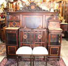 French Antique Louis Xvi Rosewood Queen Size Bed   2 Nightstand 2 Chairs