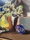 Vintage 70s Framed Needlepoint Still Life