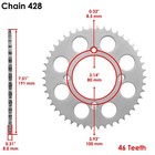Caltric Rear Wheel Chain Sprocket For Honda Crf125 2014-2025  41201-k28-910