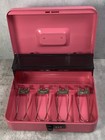 Pink Cash Box With Money Tray   Combination Lock Metal Money Box For Cash