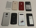 Cell Phones Lot Of 8 Phone Apple Samsung Lg Sky Mixed Broken Parts Only 