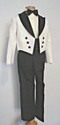 New Boy Formal 5 Pcs White Tuxedo Set W black Lapel   Pants Sz S m l xl 4 5 6