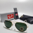 Ray-ban Rb3025 Aviator Sunglasses Gold Frame  Green Glass Lens 58mm Usa Shipping