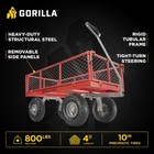 Gorilla Carts Steel Utility Cart Garden Beach Wagon  800 Pound Capacity  Black