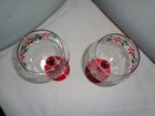 Set Of 4 Pier 1  Crystal Balloon Poinsettia Christmas Glass Water Wine Goblets