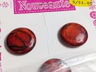 Vintage Red And Black  marbled   3 4  Shank Buttons   New Old Stock Set Of 5