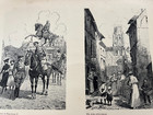 1917 Rouen In War Time Print - Soldiers  By Statue Of Napoleon   Street Corner