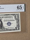 1957  1 Silver Certificate     Pmg 65 Epq  gem Uncirculated 