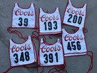 Vintage Coors Banquet Beer Race Bibs Lot Of 6 Racing Cloth Ski 80s 200