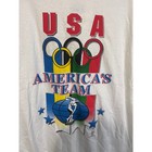 Hanes T Shirt Mens L White Nwt Usa Olympics Americas Team Vintage Beefy-t
