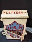 Antique Cast Iron U s  Mail Box 1920s Lockable Great Piece Of Americana Not Bank