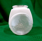 Vintage Ceiling Light Fixture Art Deco Flower White   Clear Glass Flush Mount