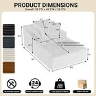 79  Oversized Chaise Lounge Chair Indoor  corduroy Upholstered Boneless Sofa Bed