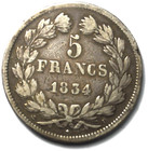 1843 D France 5 Five Francs Silver Coin Km  749 4