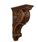 Pair Of Delicate Acanthus Carved Wood Corbels  Shelf Brackets