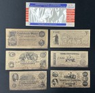 Vintage Antiqued Reproductions Confederate Currency Money   6 Bills Set B