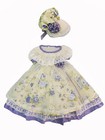 Purple Floral Colonial Dress And Bonnet Fits 18  American Girl Doll Clothing