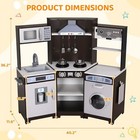 Corner Play Kitchen For Kids  Wooden Pretend Toy Kitchen With Light   Sound