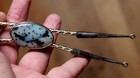 Small Old 1988 Michael Perry Navajo Handmade Sterling Silver Moss Agate Bolo Tie