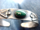 Older Coin Silver Pawn Bracelet Maker Marked Ih Applied Arrows