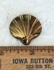 Vintage Realistic Black Glass Shell Button  Gold Finish  1   1 8 Inch 
