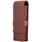 Leather Triple Pen Case Pencil Pouch Holder For Three Fountain Ballpoint Roll   