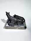 Vintage Signed Michael Ricker  the American Wolf  Pewter Statue 1991