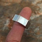 925 Sterling Silver  Solid Silver  Band Ring  Unisex  Hex Nut Hexagon Band Ring