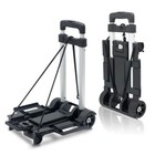 Folding Luggage Cart Dolly Rubber Wheels Hand Push Trolley Travel 70 Lbs Black