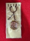 Vintage Black Merlion Singapore Gold Tone Medallion Keychain Souvenir Sealed