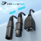 4 Pack 3 Pin Xlr To Rj45 Adapter 1ft Dmx-con Controller Stage Recording Studio