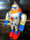 Super Robot Tin Litho X-25 Wind-up 8  Tall Ms 417 Key Included Works 