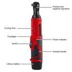 Cordless Ratchet 3 8  Right Angle Wrench Impact Power Tool  2battery 4socket B4