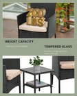3 Piece Patio Bistro Set Wicker Rattan Outdoor Furniture Black For Backyard