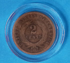 1864-p Two Cent Piece First Year Of Issue Coa