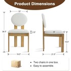 Set Of 2 Upholstered Kitchen Dining Chairs With Round Back And Solid Wood Legs
