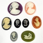 15 Vintage Assorted Resin Acrylic Cameos - Diy Jewelry Making   Repair Craft C80