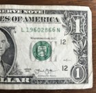 2013 Error Note Gas Pump High  6     1 One Dollar Bill Serial Number L 19602866 N