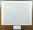 Vintage 1900 Brussels Belgium Map 14 x11  Old Antique Original Jardin Botanique