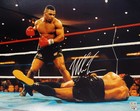 Mike Tyson Signed Framed 16x20 Photo Standing Over Beckett