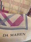 Vintage Da Maren Scarf Geometric Plaid Check Print Beige Pink Blue  a92