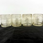 Set Of 4 Hand Blown Art Glass Rocks Glasses Gold Glitter Swirl 3 5   