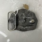 1985 America s Firefighters Pumper Truck Engine Insignia Pewter Belt Buckle Usa