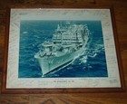 Crew Signed Photo Uss Hassayampa  Ao-145 Presented To Rear Admiral Julian S Lake